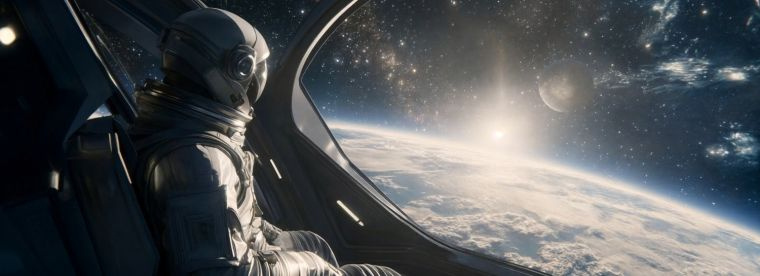 AI generated image of astronaut in space